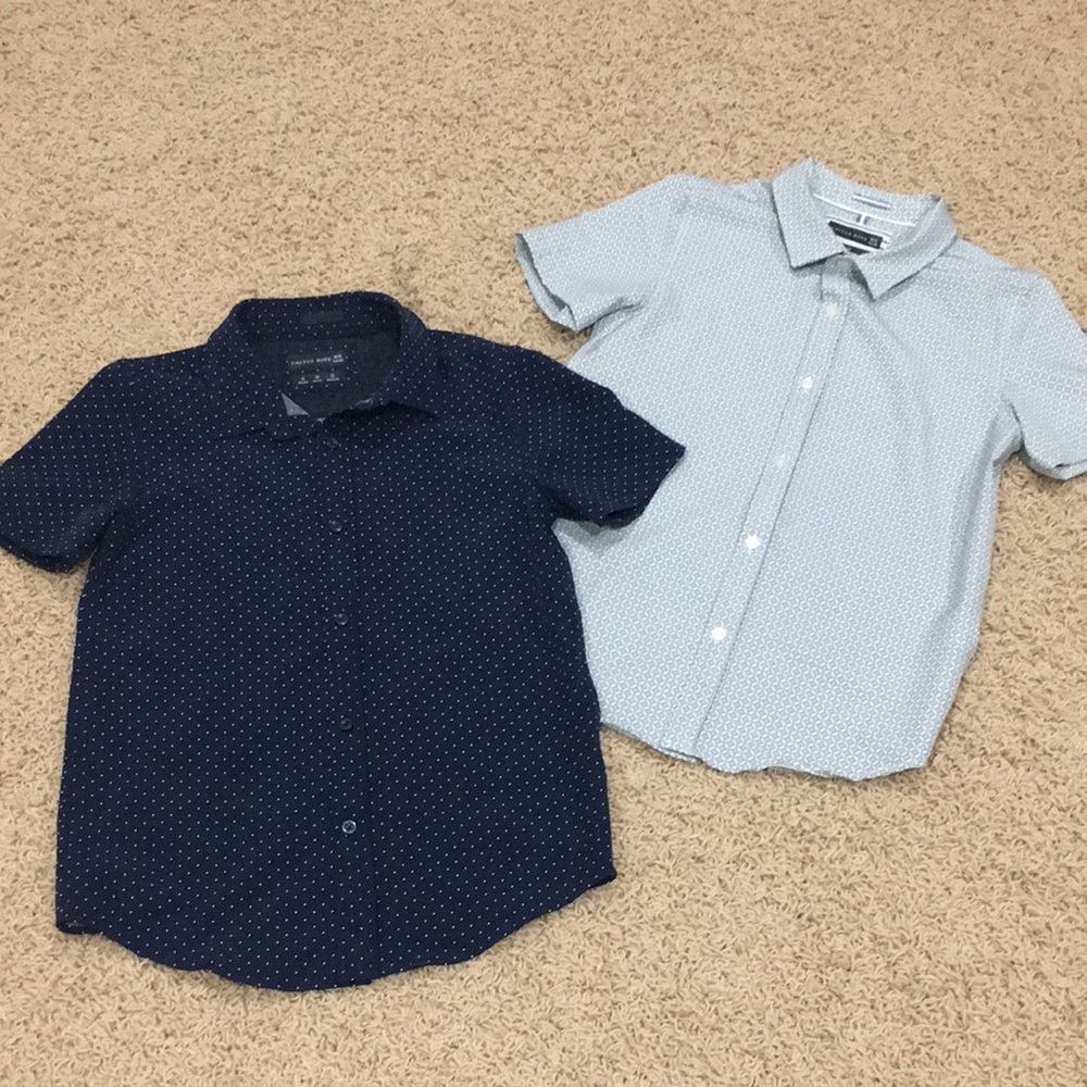 BUNDLE Cactus Boys Short-Sleeve Button-Up Shirts - Navy & Light Blue